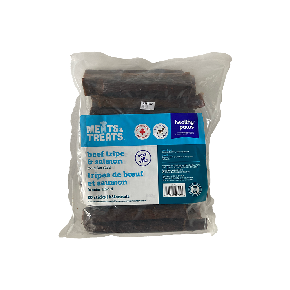 Healthy Paws - Dog - Cold Smoked Beef Tripe & Salmon Sticks