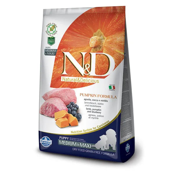 Farmina - Dog - N&D Pumpkin Puppy Large Breed Grain Free Lamb & Blueberry Recipe