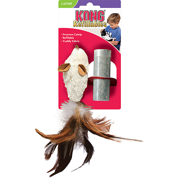 KONG - Cat - Feather Mouse with Catnip Refillable