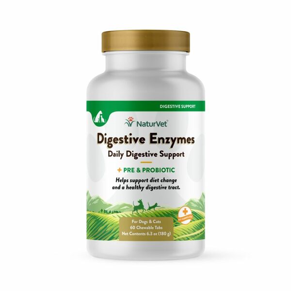 NaturVet - Dog & Cat - Digestive Enzymes with Probiotics Tabs