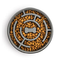Outward Hound -Dog - Fun Feeder Slo Bowl Slow Gray