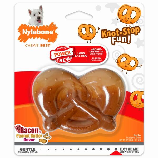 Nylabone - Dog - Power Chew Pretzel Toy Bacon Peanut Butter Flavor