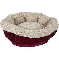 Aspen Pet - Cat - Self Warming Oval Lounger Red&Cream 19In