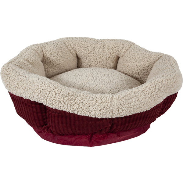 Aspen Pet - Cat - Self Warming Oval Lounger Red&Cream 19In
