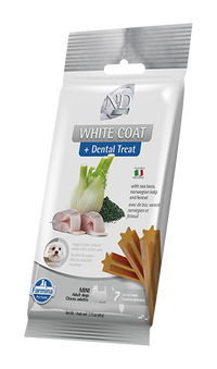 Farmina - Dog - N&D White Coat Dental Treat Adult Small Breed Sea Bass, Norwegian Kelp & Fennel 