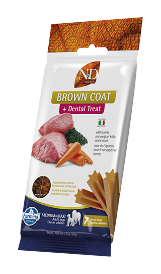 Farmina - Dog - N&D Brown Coat Dental Treat Adult Large Breed Lamb, Norwegian Kelp & Carrot 