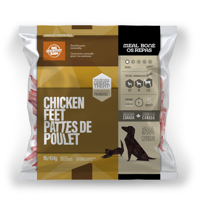 Big Country Raw - Meal Replacement Bones - Chicken Feet llb