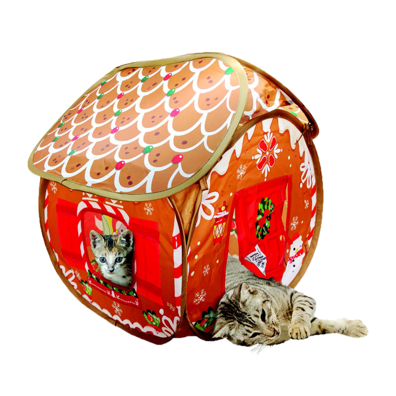 Kong - Cat Holiday Play Spaces Bungalow Gingerbread