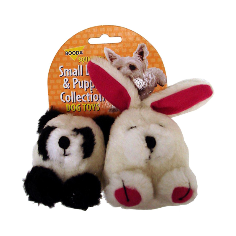 Petmate - Booda Dog Plush Puppy Squatter Toy Panda/Rabbit