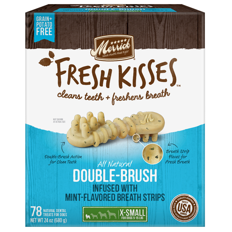 Merrick - Fresh Kisses - Mint Breath Strips Extra Small Brush Value Box