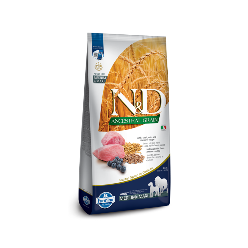 Farmina - Dog - N&D Ancestral Grain Adult Large Breed Lamb & Blueberry Recipe