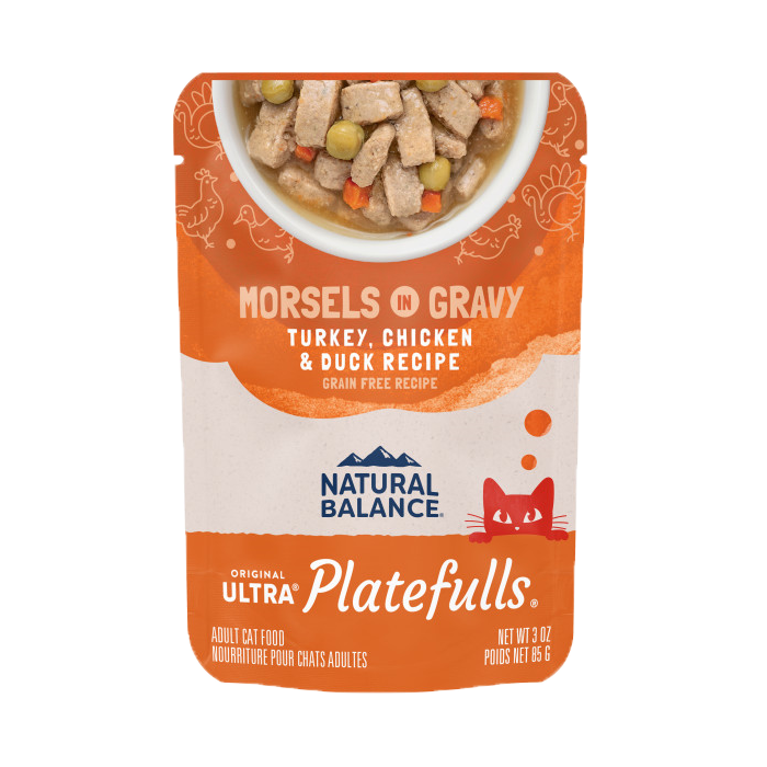 Natural Balance - Cat Platefulls - Turkey, Chicken, & Duck Morsels in Gravy