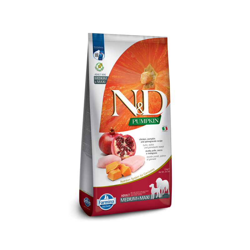 Farmina - Dog - N&D Pumpkin Adult Large Breed Grain Free Chicken & Pomegranate Recipe