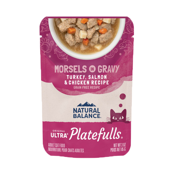 Natural Balance - Cat Platefulls - Turkey, Salmon, & Chicken Morsels in Gravy