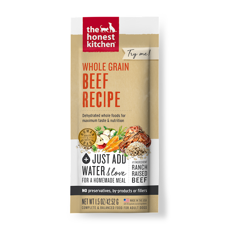 The Honest Kitchen - Dog Whole Grain Beef Single Serve (10)
