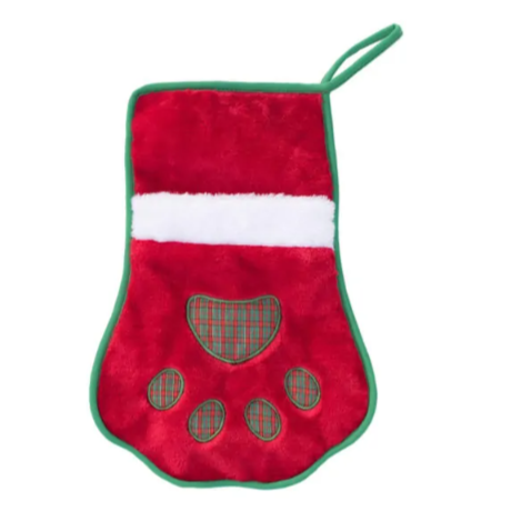 Zippy Paws - Holiday Stocking - Red Paw