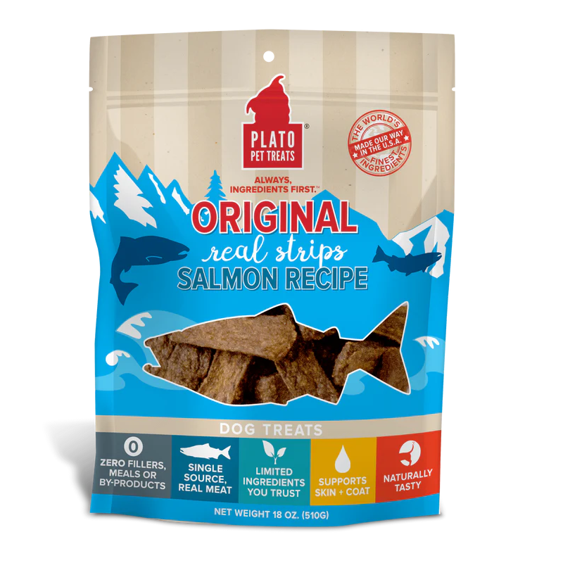 Plato - Dog - Original Real Strips Salmon