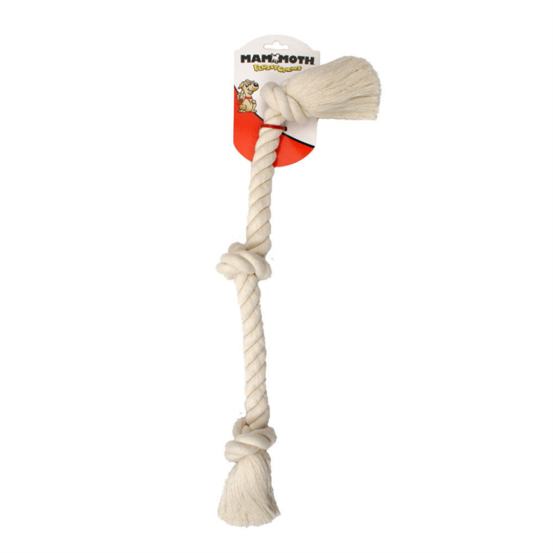 Mammoth - Dog - Cotton White 3 Knot Rope Tug