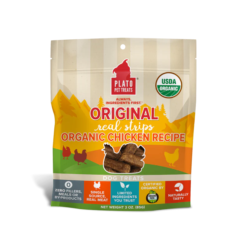 Plato - Dog - Original Real Strips Organic Chicken
