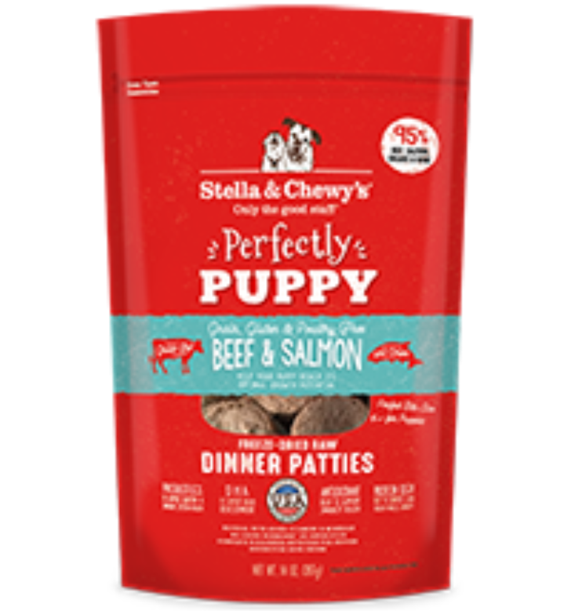 Stella & Chewy's - Dog - Perfectly Puppy Freeze Dried Dinner Patties Beef & Salmon