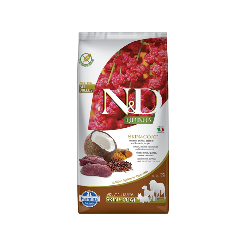 Farmina - Dog - N&D Quinoa Skin & Coat Adult Venison, Coconut & Tumeric Recipe