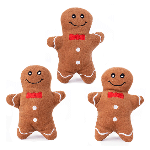 Zippy Paws - Holiday Miniz - Gingerbread Men
