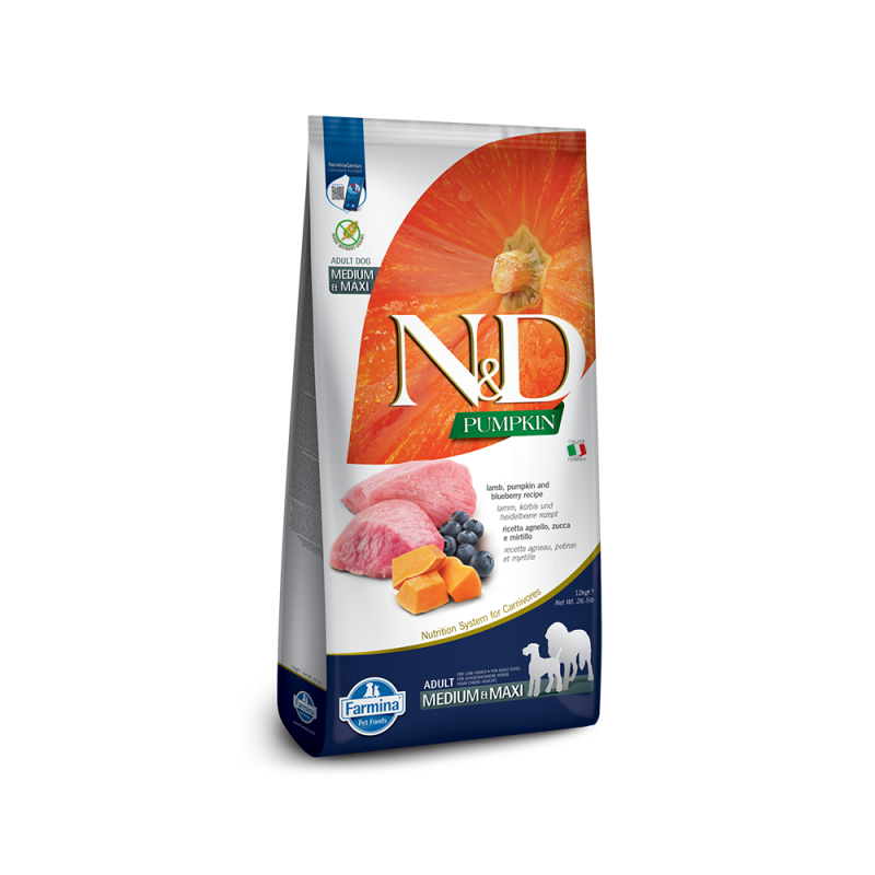 Farmina - Dog - N&D Pumpkin Adult Large Breed Grain Free Lamb & Blueberry Recipe