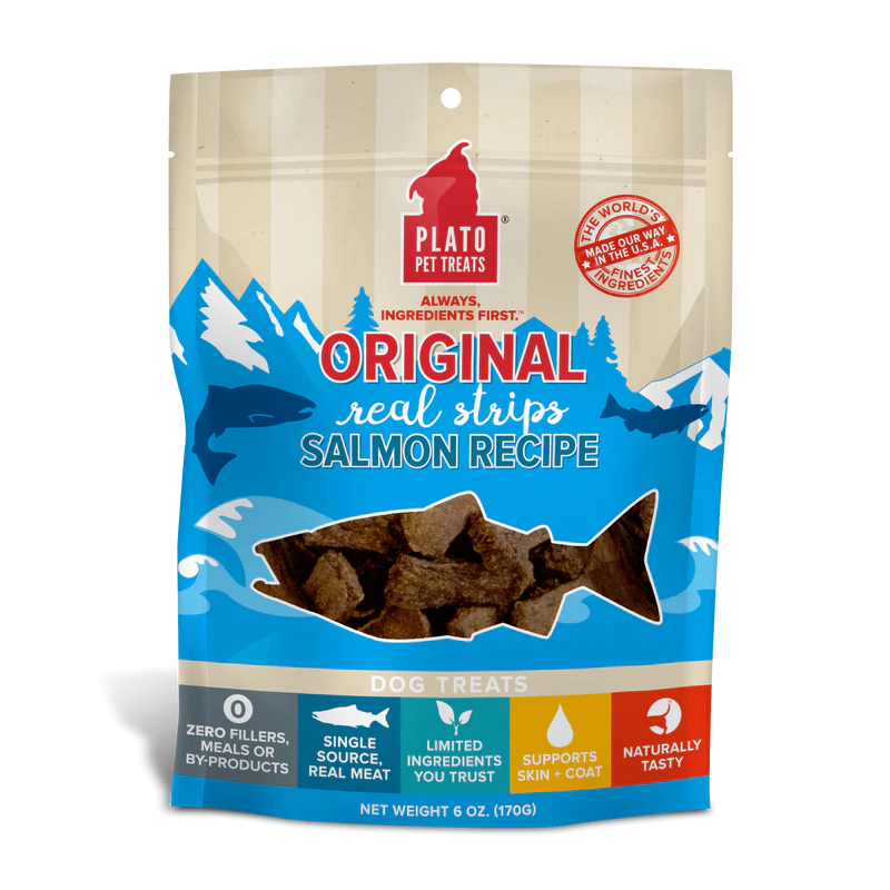 Plato - Dog - Original Real Strips Salmon