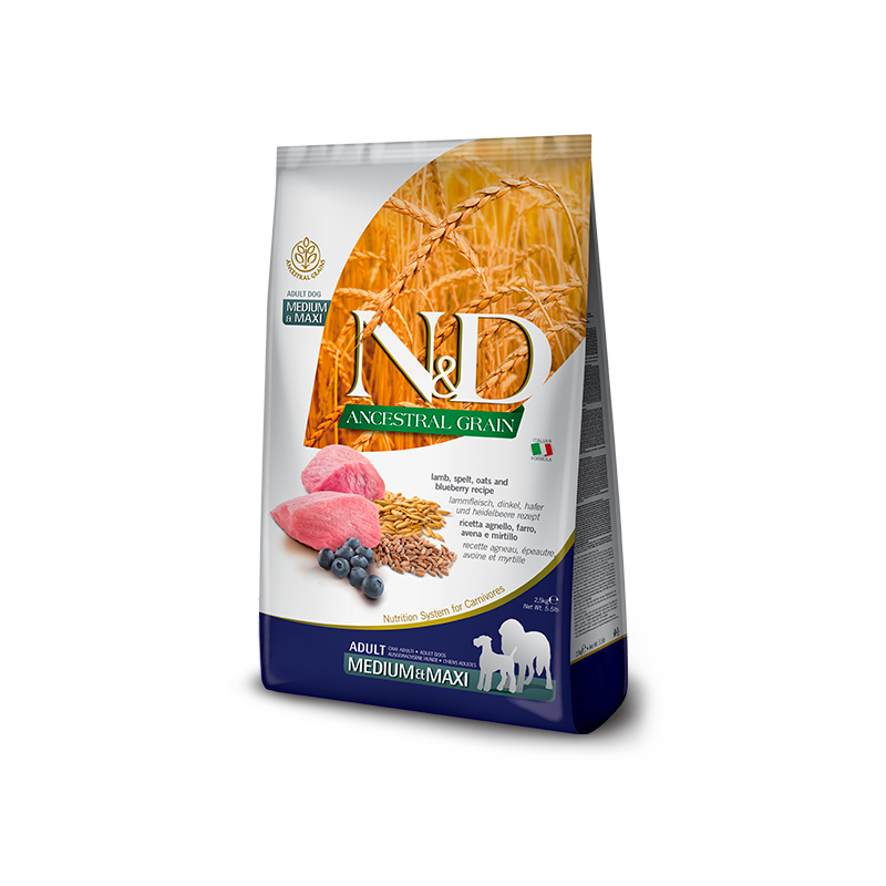 Farmina - Dog N&D Ancestral Grain Lamb & Blueberry Adult /Maxi