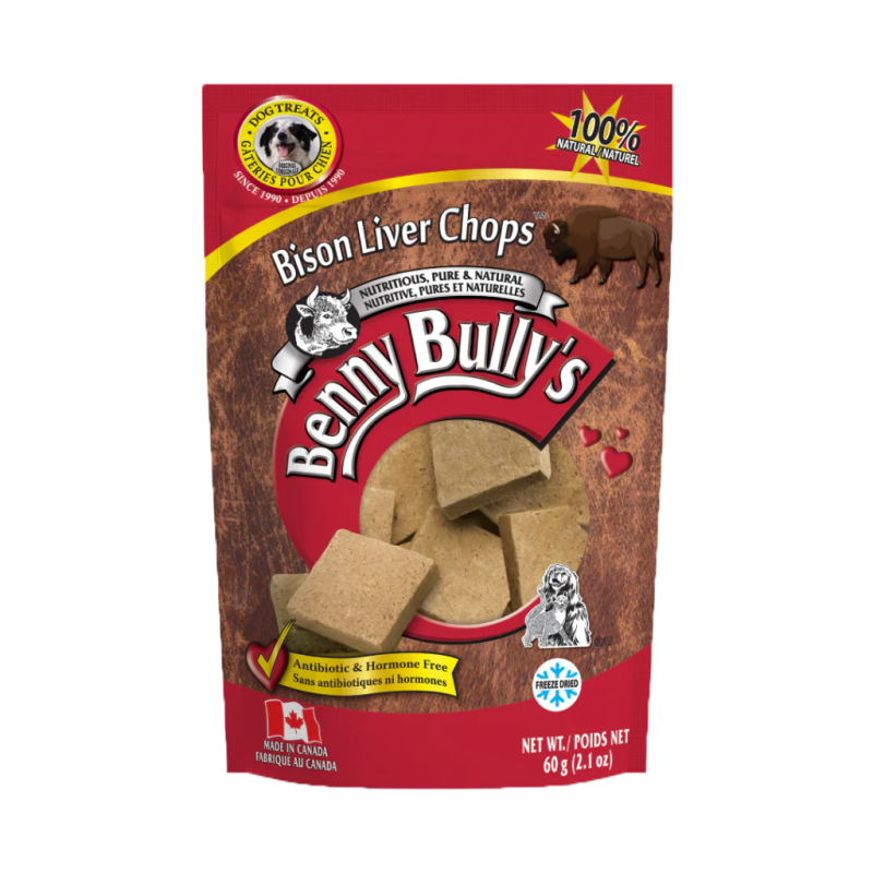 Benny Bully's - Dog - Freeze Dried Treats Bison Liver Chops