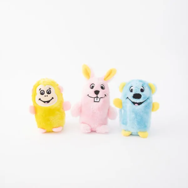 Zippy Paws - Squeakie Buddies - Bear, Bunny, Monkey