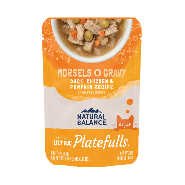 Natural Balance - Cat Platefulls - Duck, Chicken, & Pumpkin Morsels in Gravy