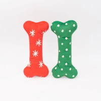 Zippy Paws - Holiday Patterned Bones - Large
