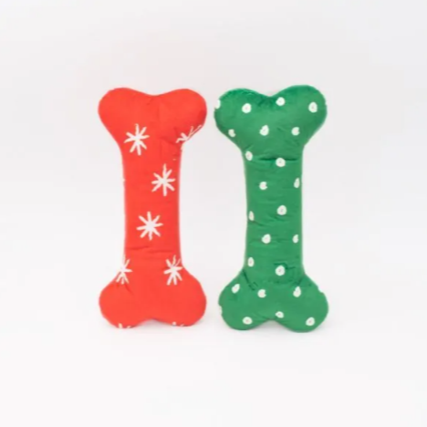 Zippy Paws - Holiday Patterned Bones - Large