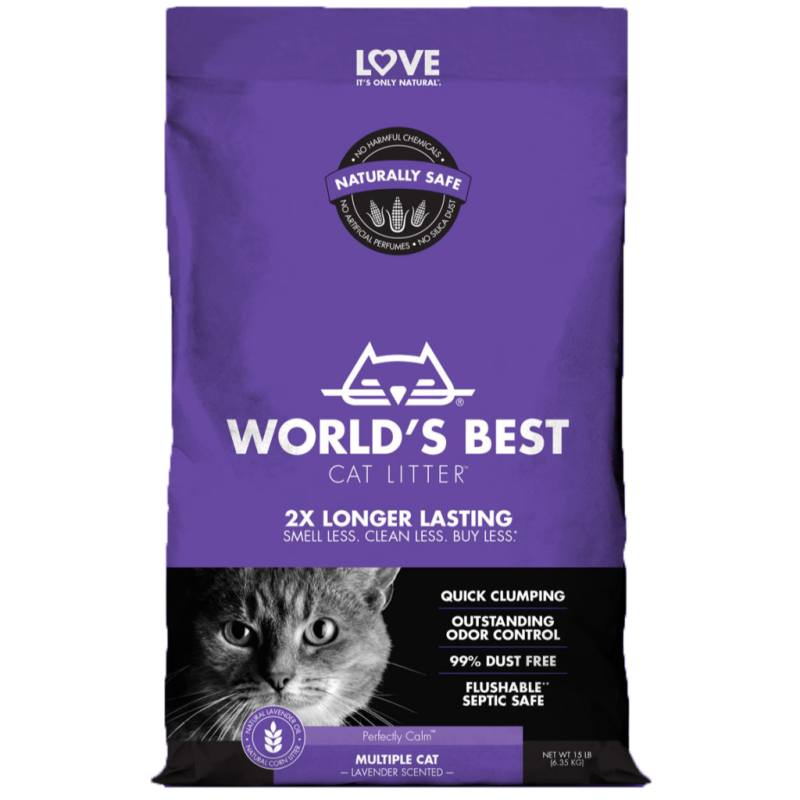 World's Best Cat Litter - Cat - Multiple Cat Lavender Scented Clumping Litter