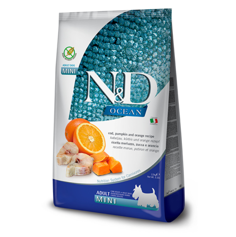Farmina - Dog - N&D Ocean Adult Small Breed Grain Free Cod, Pumpkin & Orange Recipe