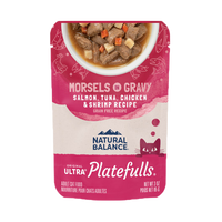 Natural Balance - Cat Platefulls - Salmon, Tuna, Chicken, & Shrimp Morsels in Gravy