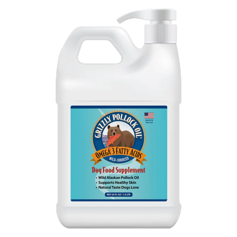 Grizzly Pet Products - Cat & Dog - Pollock Oil Liquid Supplement