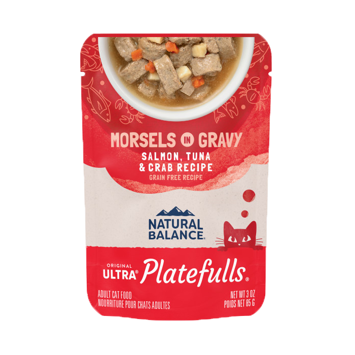 Natural Balance - Cat Platefulls - Salmon, Tuna, & Crab Morsels in Gravy