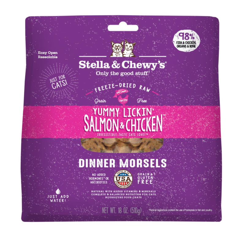 Stella & Chewy's - Cat - Freeze Dried Dinner Morsels Yummy Lickin Salmon & Chicken