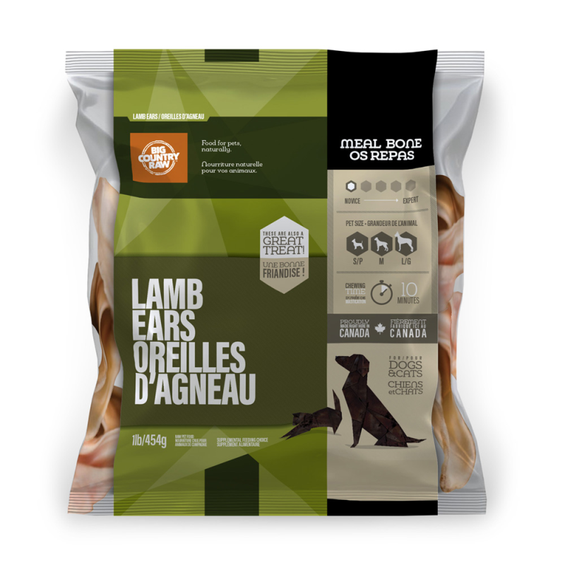 Big Country Raw - Meat Replacement Bones - Lamb Ears