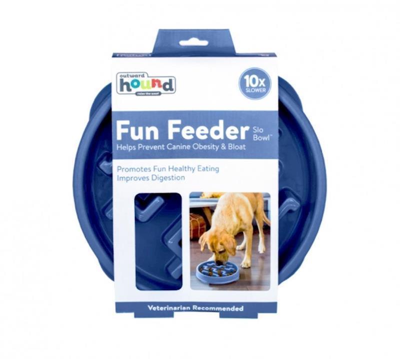 Outward Hound - Dog - Fun Feeder Slo Bowl Blue