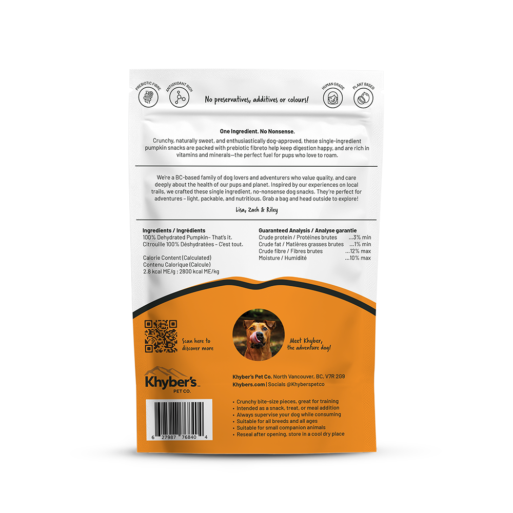 Khyber's Pet Company - Dog - Single Ingredient Just Pumpkin