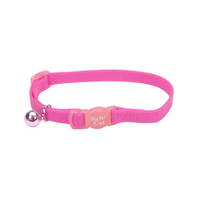 SafeCat - Cat - Adjustable Nylon Breakaway Collar Neon Pink