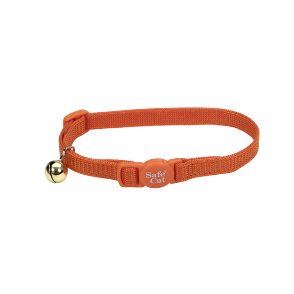 SafeCat - Cat - Adjustable Nylon Breakaway Collar Sunset Orange